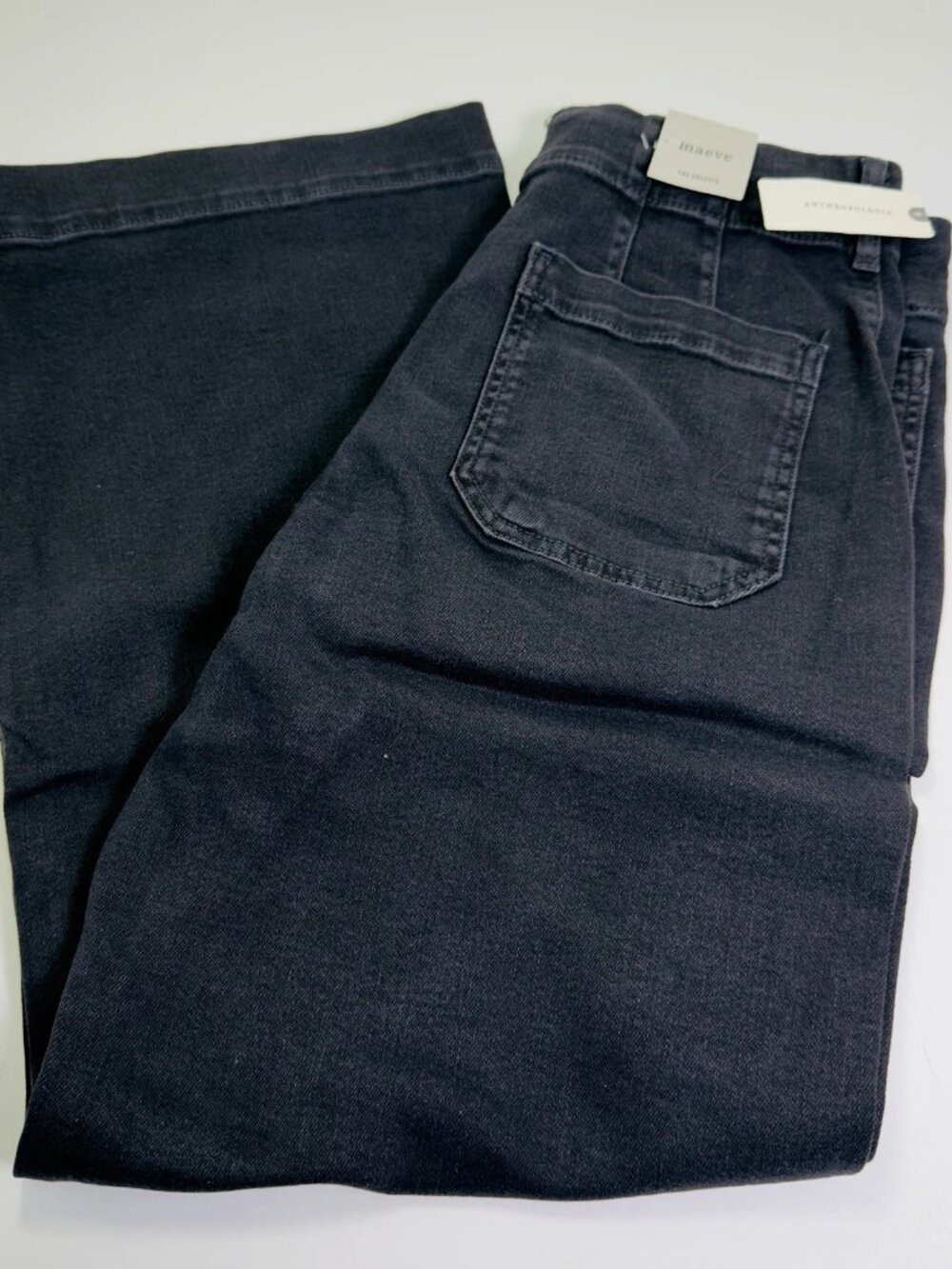 Anthropologie Maeve Colette Women’s High Rise Crop Wide Leg Jeans Black Size 29